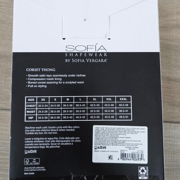 Sofia Intimates by Sofia Vergara Bronze Corset Thong Sculpting Women Sz XXL - Picture 10 of 10